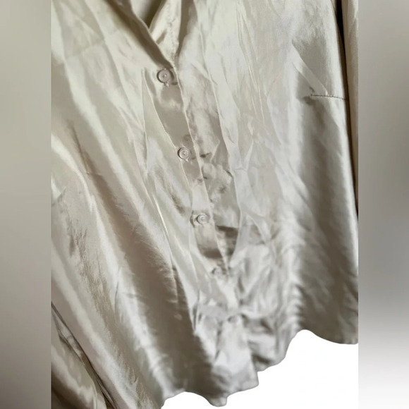 Lulu’s • Silky Long Sleeve Button Down Shirt - Picture 3 of 7